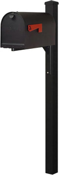 Special Lite Titan Curbside Mailbox with Wellington Post - Black Steel/Aluminum Mailbox with Post - SCH1016S_SPK720-BLK