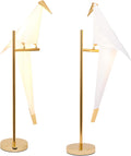 2 Pack 28.5 inch LED Bird Table Lamp, Modern Bird Table Light Gold Metal Desk Lamp Fixtures for Living Room Bedroom Office