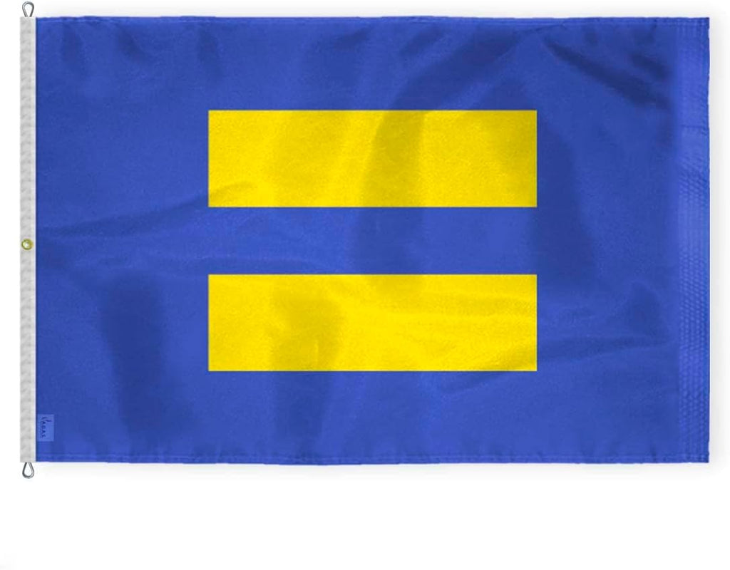 AGAS Large Equality Pride Flag 10x15 Ft, Printed 200D Nylon, Rope Thimble Brass Grommet Stitched Edges