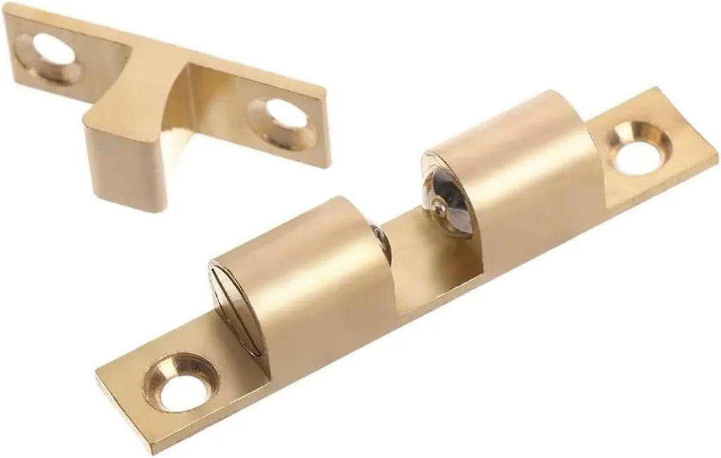 Sliding Door Lock, Door Catch 50pcs Switch Closer Screws Brass Cupboard Lock Buckle Damper Buffer Wardrobe Stopper(70mm)
