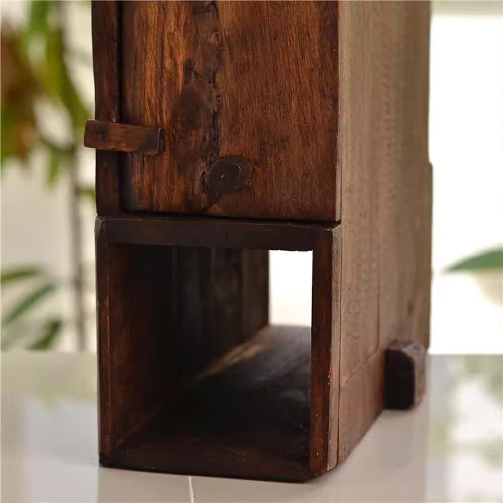 Vertical Wall Mounted Vintage Style Wooden Post Box Large Capacity Home Garden Decoration