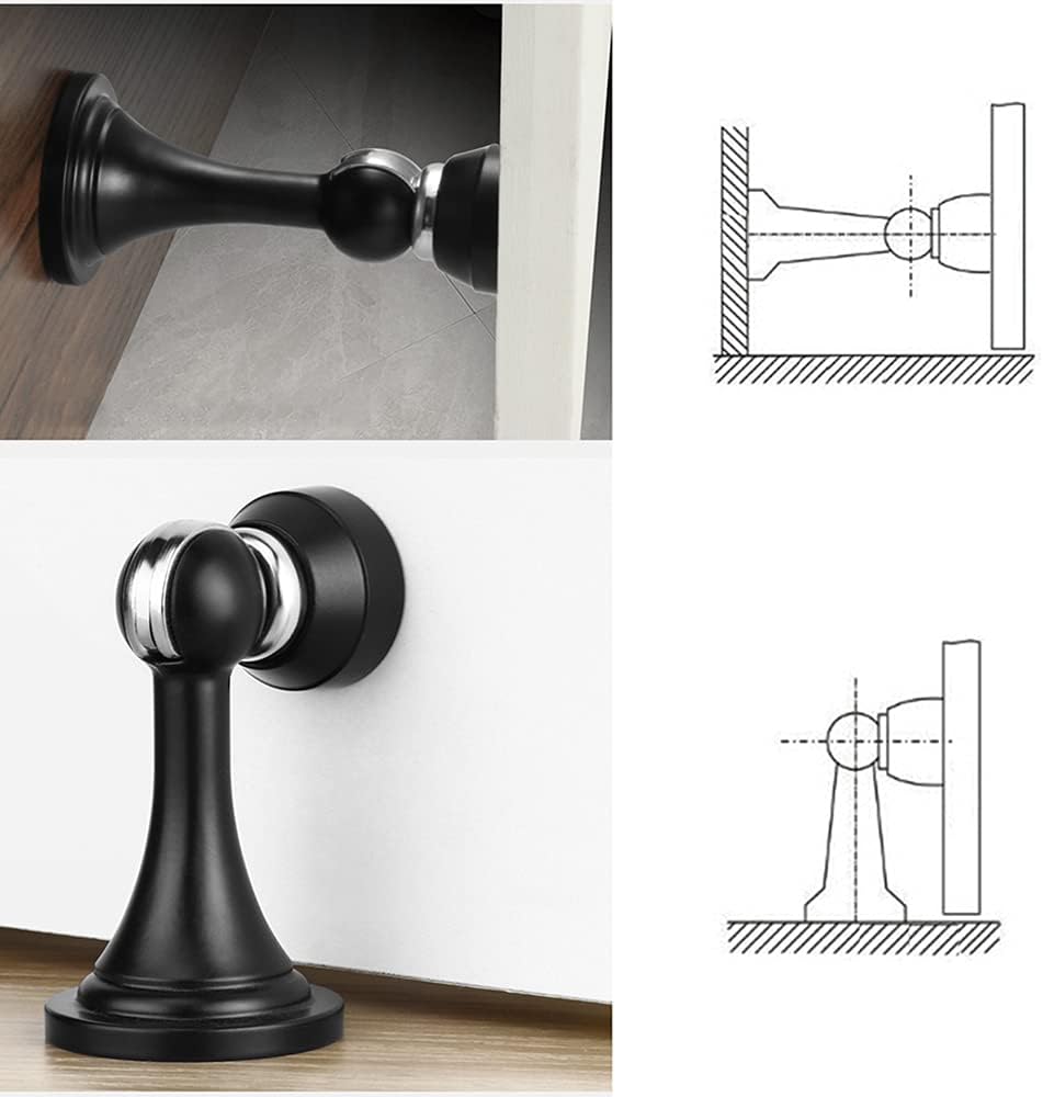 Door Stop Stopper Holder 4Pack Stainless Steel Magnetic,Decorative Magnet,Strong Design,for Kitchen,Bathroom
