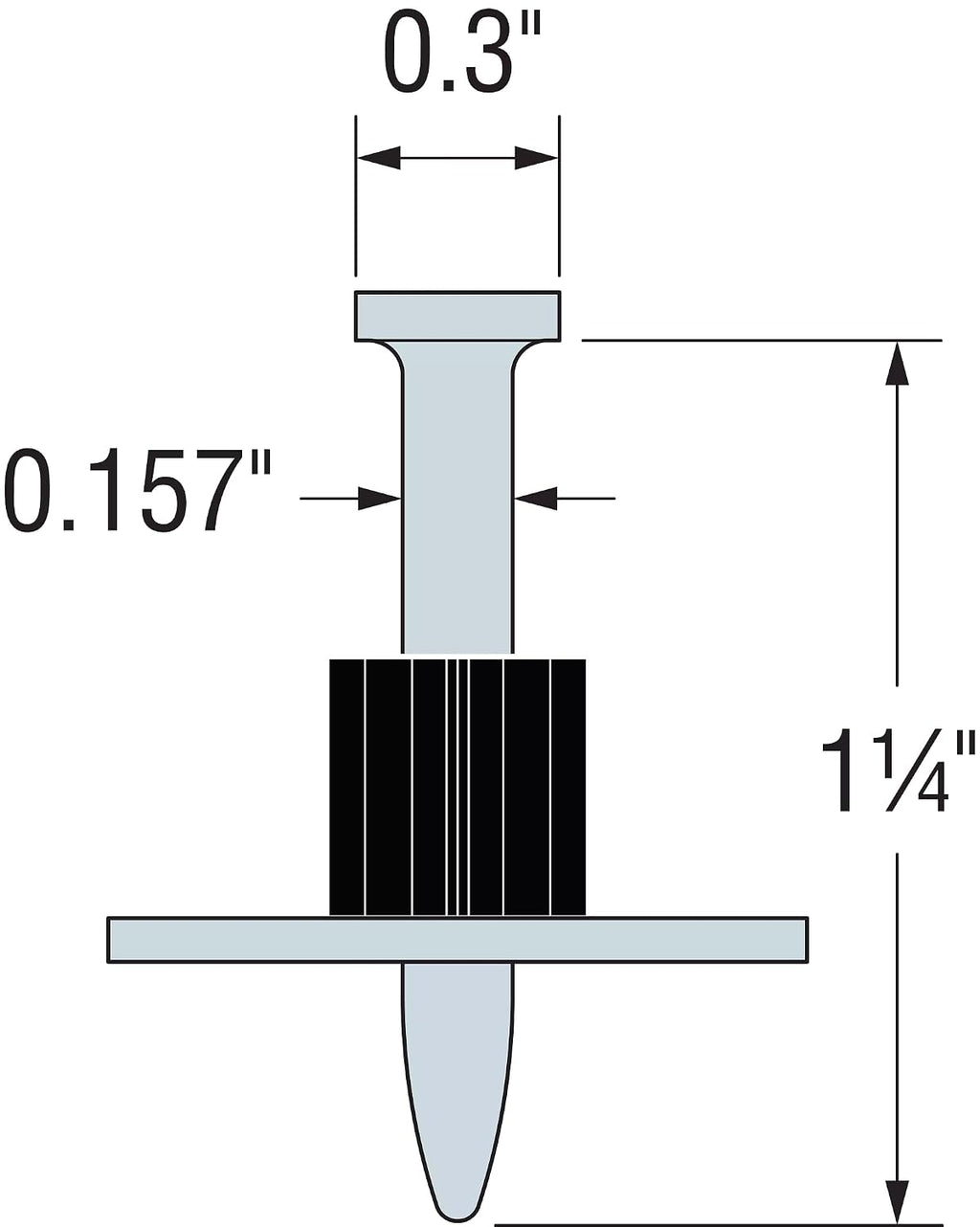 Simpson Strong-Tie PDPAWL-125 PDPAWL.157-in. x 1-1/4-in. Powder-Actuated Pin w/ 1-in. Washer (100-Qty) (Pack of 10)