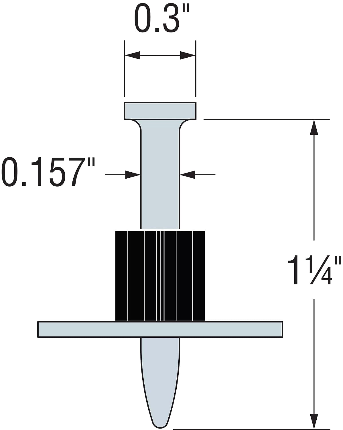 Simpson Strong-Tie PDPAWL-125 PDPAWL.157-in. x 1-1/4-in. Powder-Actuated Pin w/ 1-in. Washer (100-Qty) (Pack of 10)