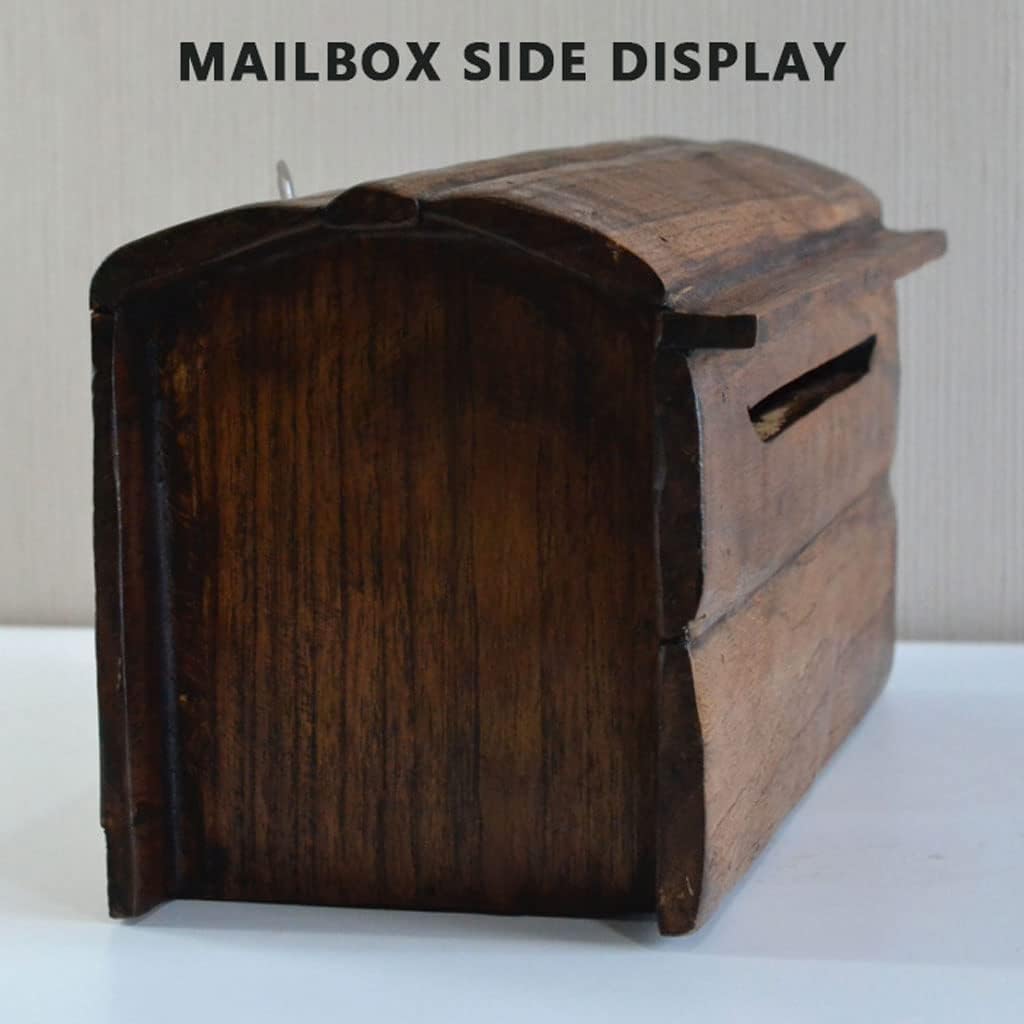 Key Drop Box Vintage Mailbox Wooden Wall Mount Drop Box Medium Capacity Post Box Home Decor with Lid Mailboxes Indoor Mailbox Easy to Install