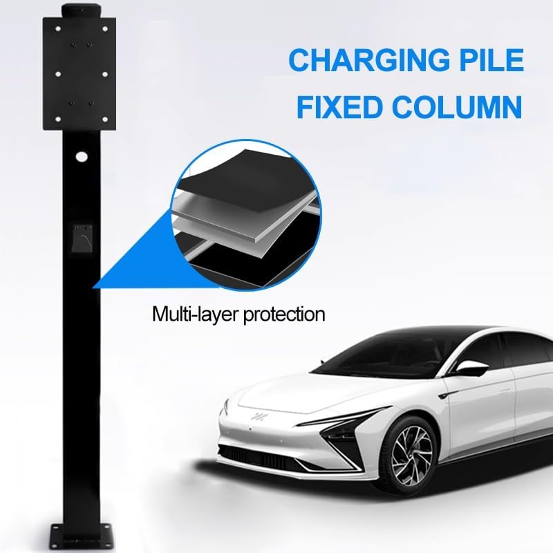 EV Charger Stand - Electric Vehicle Charging Station Holder for Sidewalk & Street Curbside, 170cm Mailbox Post with Charging Lever, Durable and Weatherproof Design