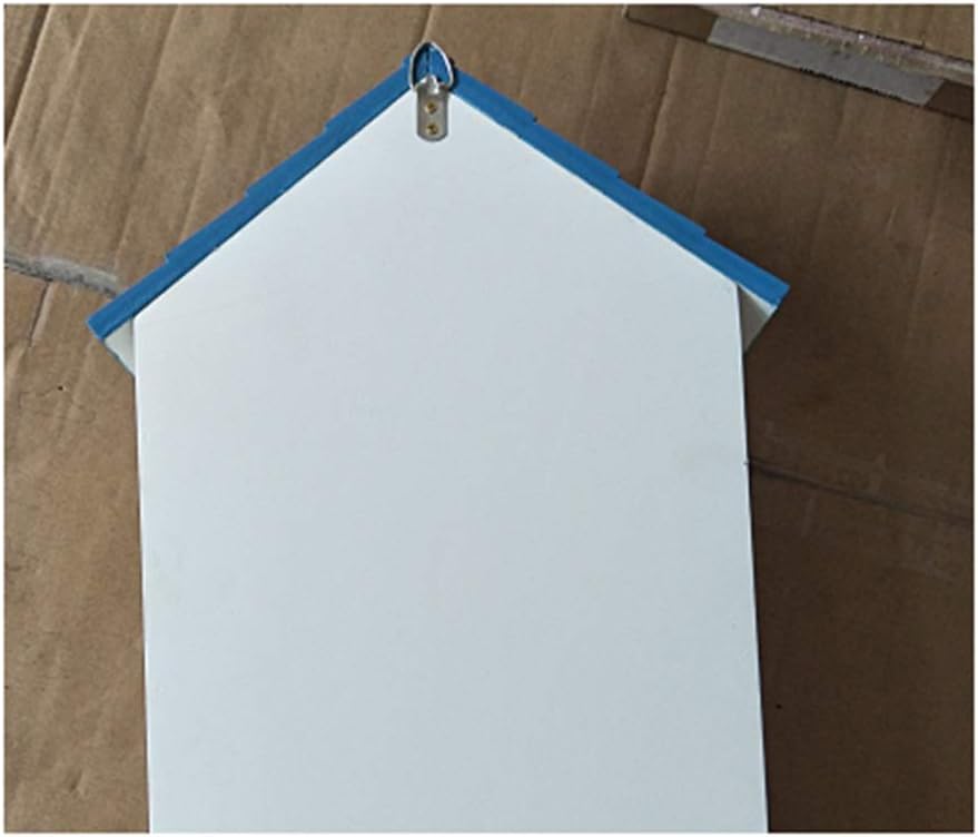 Letter Boxes for Outside Post Boxes Wall Mounted Wall Hanging Wooden Letter Box School Suggestion Box Pastoral Wind Painted Bird House Type Post Box Mailbox (Color : Blue)