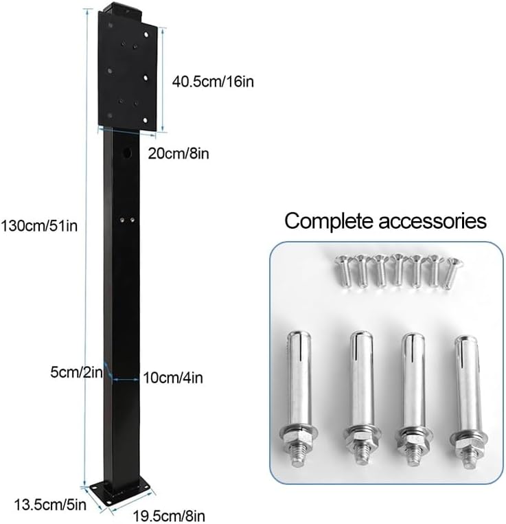 EV Charger Stand - Electric Vehicle Charging Station, Durable Mailbox Post Mount, Charger Holder for Sidewalk & Street Curbside, 130cm Height, Weather-Resistant Design.