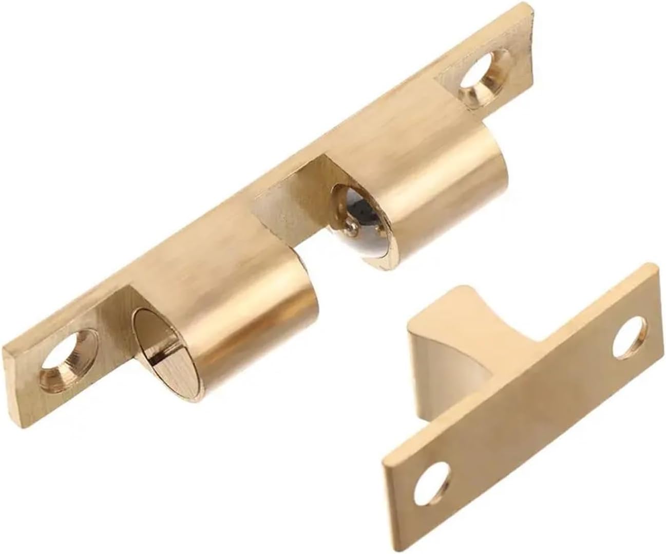 Sliding Door Lock, Door Catch 50pcs Switch Closer Screws Brass Cupboard Lock Buckle Damper Buffer Wardrobe Stopper(60mm)