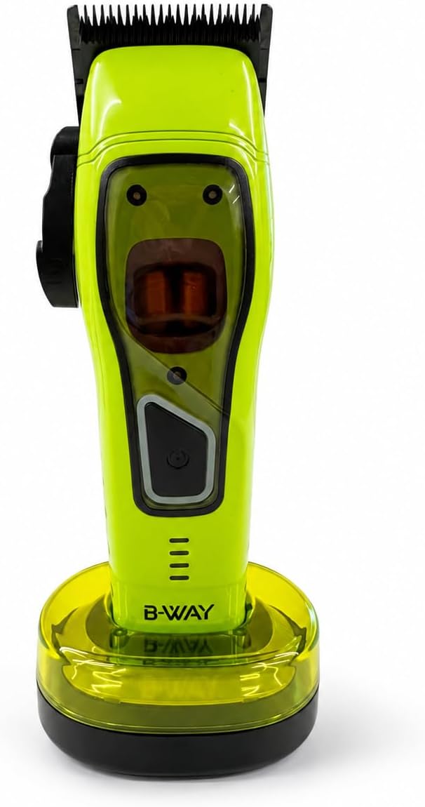 BWAY Linear Professional Hair Clipper for Barbers, 20,000 RPM Dual Core Linear Motor, Cordless Barber Clipper, Zero Gap Fade Clipper, USB-C Rechargeable, Aluminum Body (Lime)