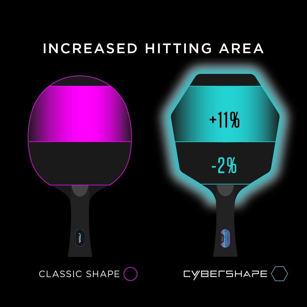 STIGA Cybershape Carbon Table Tennis Blade | Ping Pong Paddle - Unique Design for Larger Hitting Area & Increased Control - Competition Approved
