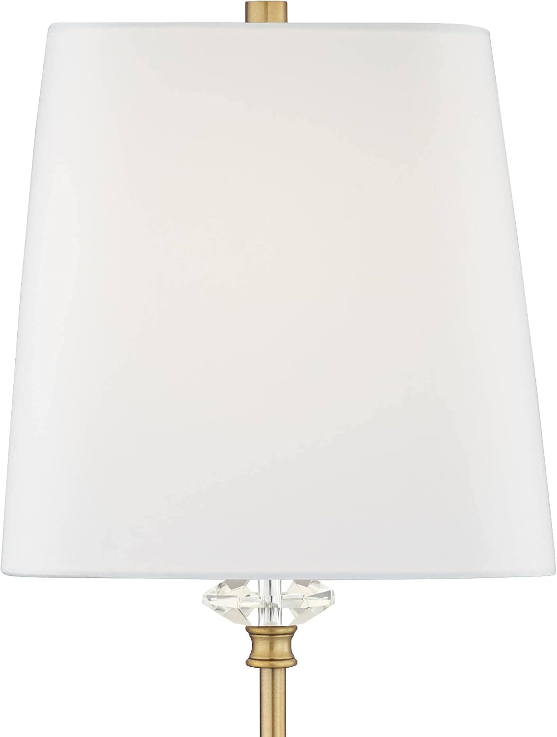 Regency Hill Julia 29 1/2' Tall Skinny Buffet Traditional End Table Lamp USB Dimmer Gold Finish Crystal Single Fabric White Shade Living Room Charging Bedroom Bedside Nightstand House Office Home