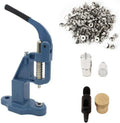 9mm Rivets Kit (1000 Sets) with Hand Press Machine, Dies and Hole Punch. Leather Rivets Single Round Cap Metal Stud Fasteners for Bag Belt Wallet Jeans(Blue Press& Silver Rivets)