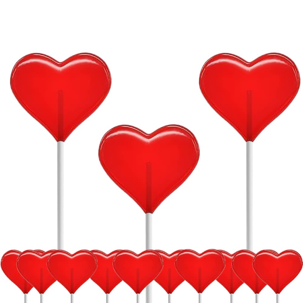 Fruidles Valentines Day Lollipops Mini Red Heart Shaped Strawberry Flavored Lollipop, Individually Wrapped, 5g Lollipops (1600 Lollipops)