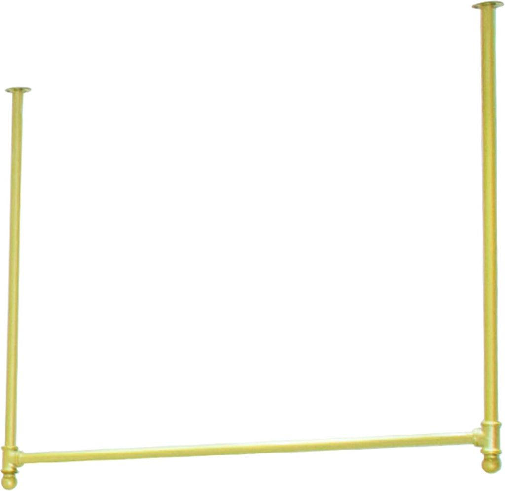Wall-Mounted Clothing Display Rack, Heavy-Duty Multifunctional Metal Clothes Rail, Bridal Shop Shelf Ceiling Hanger, Clothes Storage Organizer(Golden-100Cmx120Cm