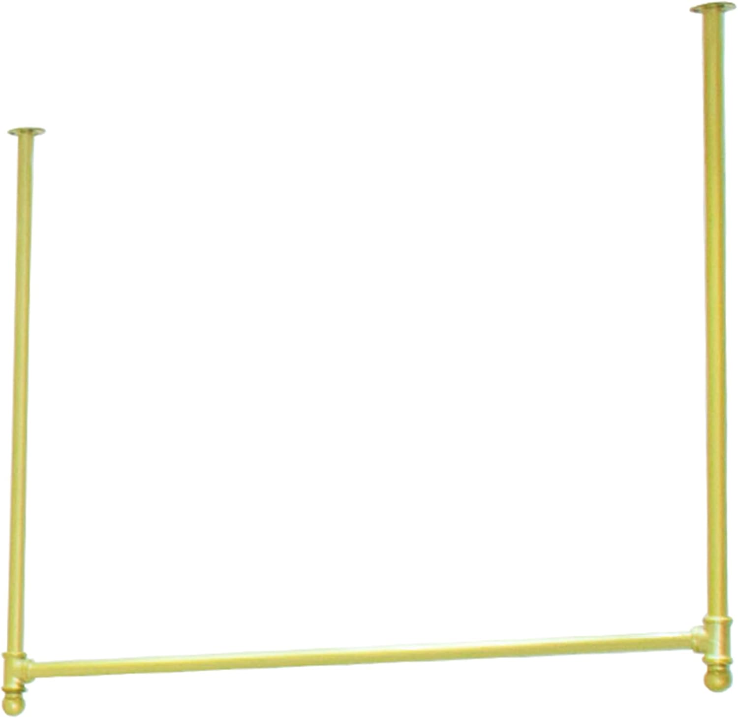 Wall-Mounted Clothing Display Rack, Heavy-Duty Multifunctional Metal Clothes Rail, Bridal Shop Shelf Ceiling Hanger, Clothes Storage Organizer(Golden-100Cmx120Cm
