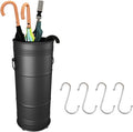 Metal Umbrella Holder Stand - Creative Postbox Type Umbrella Holder Rack Simple and Stylish with Drip Tray and 4 Hooks - for Canes Walking Sticks Entryway Office, Black (Color : Black)