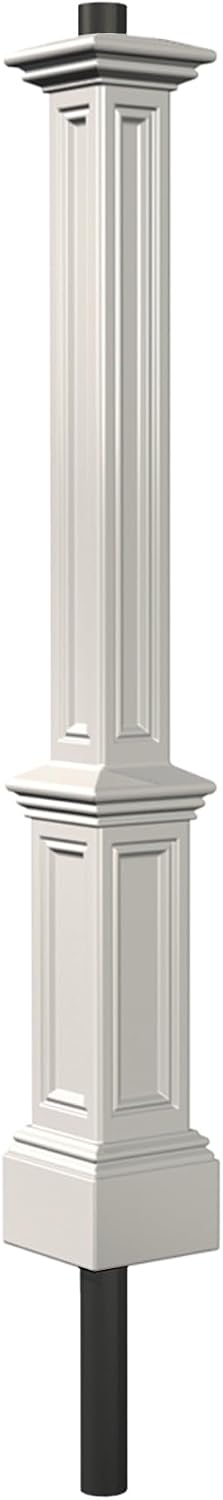 Mayne Signature Heavy Duty Outdoor Lamp Post with Mount - Easy Install for Porch & Patio Lights, Weather & Fade Resistant, Shock Resistant, Long Lasting Outdoor Lighting Fixtures, White
