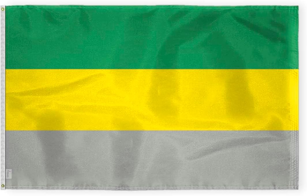 AGAS Large Lithromantic Pride Flag 6x10 Ft - Printed 200D Nylon - Brass Grommets Stitched Edges - Lithromantic Pride Banner for Indoor/Outdoor