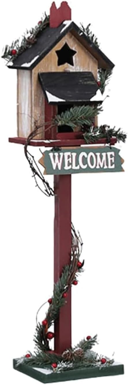 Key Drop Box Creative Mailbox Wooden Drop Box Medium Capacity Post Box Cute Christmas Parcel Box Roadside Pole Mount Mail Boxes Easy to Install