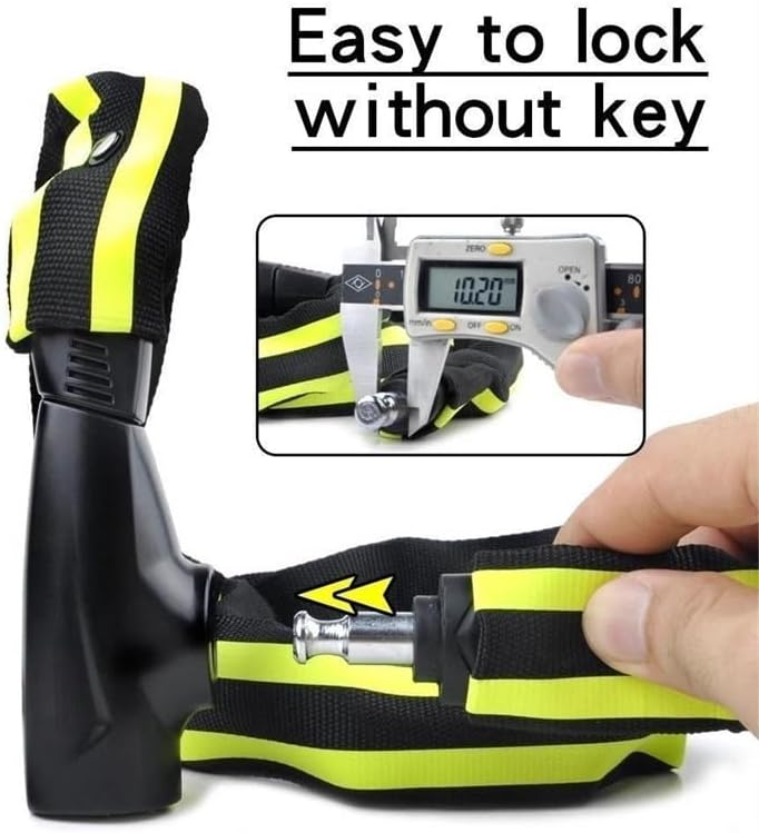 ,Bike Locks Heavy Duty/Bicycle Chain/Cycling Lock,Codes for Bike Cycle, Moto, Door, Gate Fence(Password White) (Key Green)