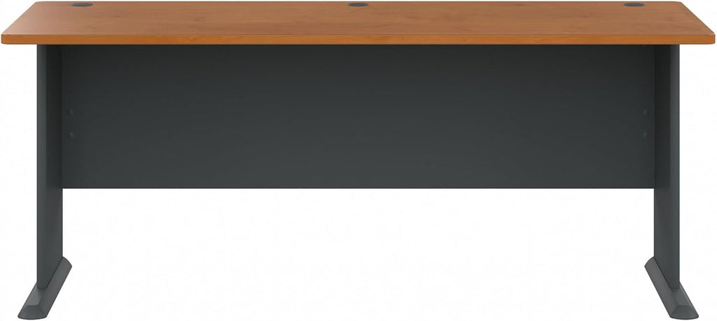 Bush Business Furniture Series A 72W Desk in Natural Cherry and Slate, Large Workstation for Home or Professional Workspace, Desktop Solution for Office Use