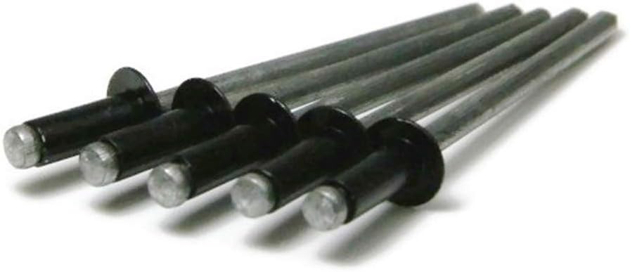 Black Pop Rivets 1/8 Diameter #4-4 1/8in x 1/4in Grip Aluminum Blind Rivets Bulk Box - 10,000 pieces