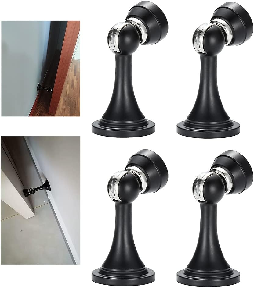 Door Stop Stopper Holder 4Pack Stainless Steel Magnetic,Decorative Magnet,Strong Design,for Kitchen,Bathroom