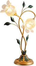 Crystal Table lamp Decorative Desk Lamp Bedroom Warm Bedside Artistic Rose Flower Gift Table Lamps(Large)