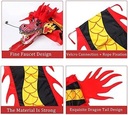 Fitness Toys Dragon Ribbon Streamer, Dragon Silk Float, Washable Silk Dragon Poi (for Kids and Adults) Fitness Ribbon, Extra Long Artistic Throwing Streamer Silk Float(B,10m/32.8ft)