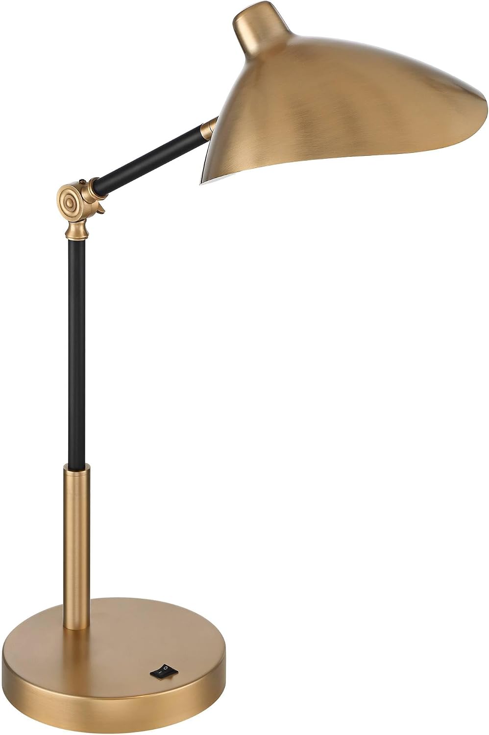 360 Lighting Colborne 28' Tall Mid Century Modern Desk Lamps Set of 2 USB Port Adjustable LED Black Gold Metal Shade Home Office Living Room Charging Bedroom Bedside Nightstand House Reading Kitchen