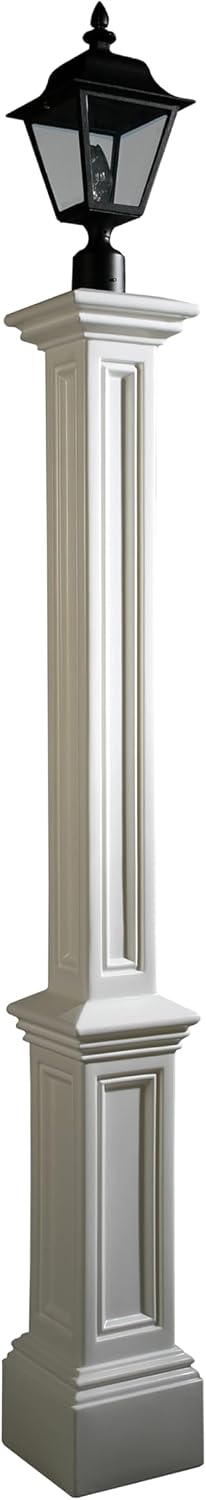 Mayne Signature Heavy Duty Outdoor Lamp Post with Mount - Easy Install for Porch & Patio Lights, Weather & Fade Resistant, Shock Resistant, Long Lasting Outdoor Lighting Fixtures, White