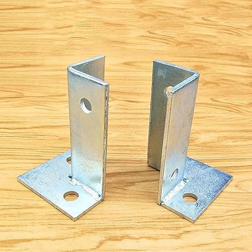 Adjustable Heavy-Duty Wood Fence Post Brackets - 4-Pack for 1.5x1.5 to 7x7 Inch Posts, Durable Mailbox & Railing Stand Base with Easy Installation Kit, Strong Half Column Support