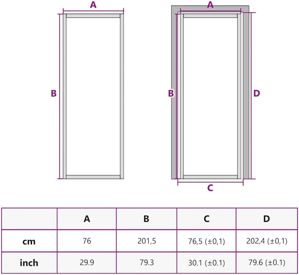 vidaXL Interior Door, Aluminum Frame Glass Door, Inner Door with Alloy Handle for Bathroom Bedroom, 29.9'x79.3' Black ESG Glass and Aluminum
