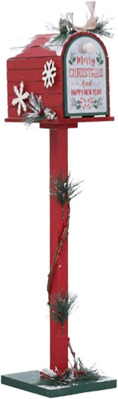 Key Drop Box Creative Mailbox Wooden Drop Box Medium Capacity Post Box Cute Christmas Parcel Box Roadside Pole Mount Mail Boxes Easy to Install
