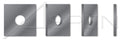 (250 pcs) 5/8', ID=11/16', OD=2', THK=0.187', Square Flat Washers, Steel, Plain