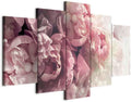 artgeist Canvas Wall Art Print Flowers 59x30 in - 5pcs Home Decor Framed Stretched Picture Photo Painting Artwork Image - Peonies Flowers Nature b-C-0631-b-m