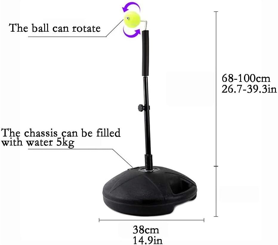 Heavy Duty Tennis Training Machine, Portable Tennis Trainer Training Kit with Handle, Single Training Tennis Trainer for Indoor and Outdoor, Adjustable Height of 68cm-100cm