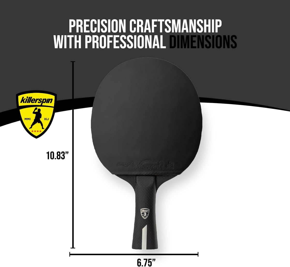 Killerspin Stilo7 SVR Ping Pong Paddle, Performance-Level Table Tennis Racket with Carbon Technology, Memory Book Case, Black