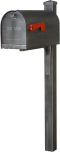 Special Lite Titan Curbside Mailbox with Wellington Post - Swedish Silver Steel/Aluminum Mailbox with Post - SCH1016S_SPK720-SW