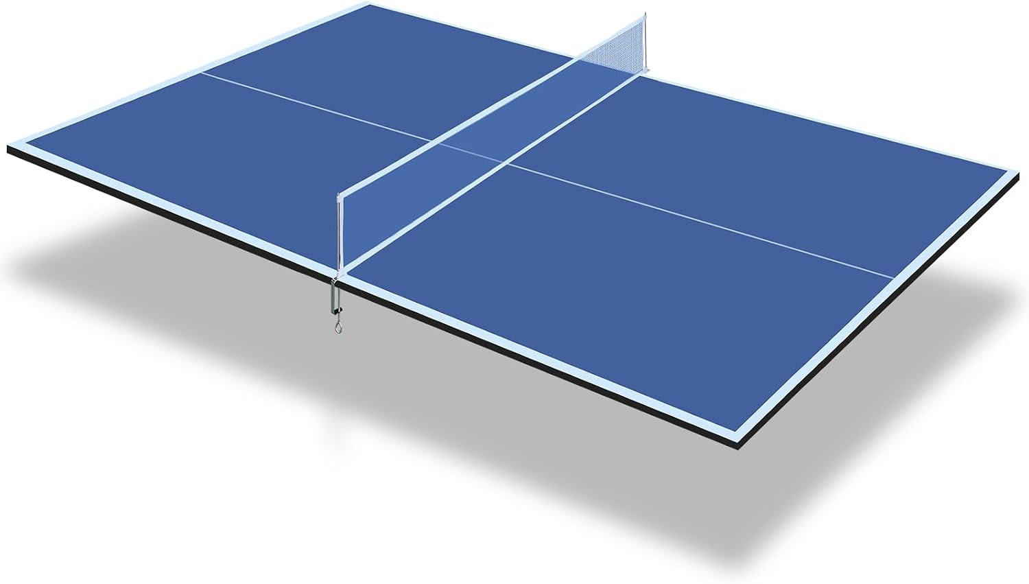 Ping Pong Table Top for Billiard Table, 7FT/8FT/9FT Foldable Table Tennis Table Topper for Pool Table, Indoor Outdoor Table Tennis Conversion Top w/Net & Premium Foam Padding (Blue, 9x5 FT)