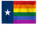 AGAS Large Texas Rainbow Flag 10x15 Ft - Printed 200D Nylon - Rope Thimble Brass Grommet Stitched Edges Fade Proof Sharp Colors - Big Size Texas Pride flag