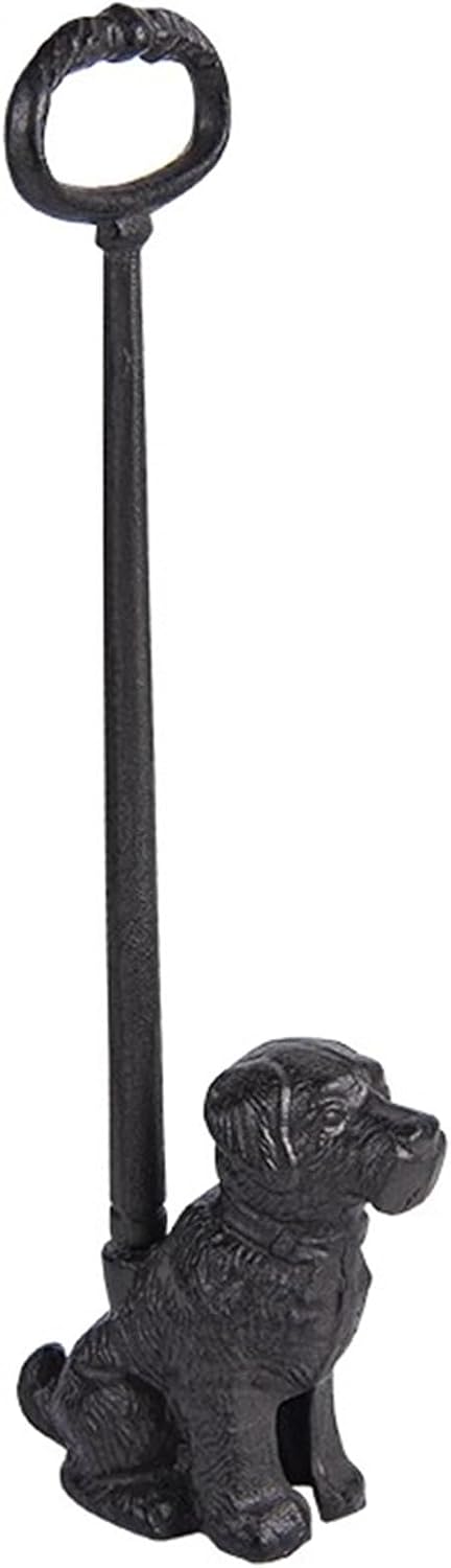 Retro Cast Iron Door Stopper with Handle, Heavy Duty Dog Door Weight for Interior/Exterior Under The Door, Portable