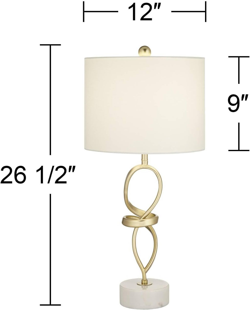 360 Lighting Liza 26 1/2' Tall Luxe Modern Glam Table Lamps Set of 2 Gold Sculptural Living Room Bedroom Bedside Nightstand House Office Home Reading Kitchen Entryway Linen White Shade