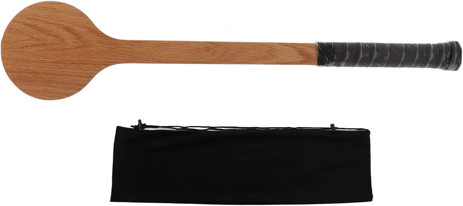 Wooden Spoon Tennis Pointer, Reliable Tennis Pointer Spoon Wood Tennis Sweet Pointer Trainer Racket Swing Practice Training Aid with Storage Bag for Tennis Trainer