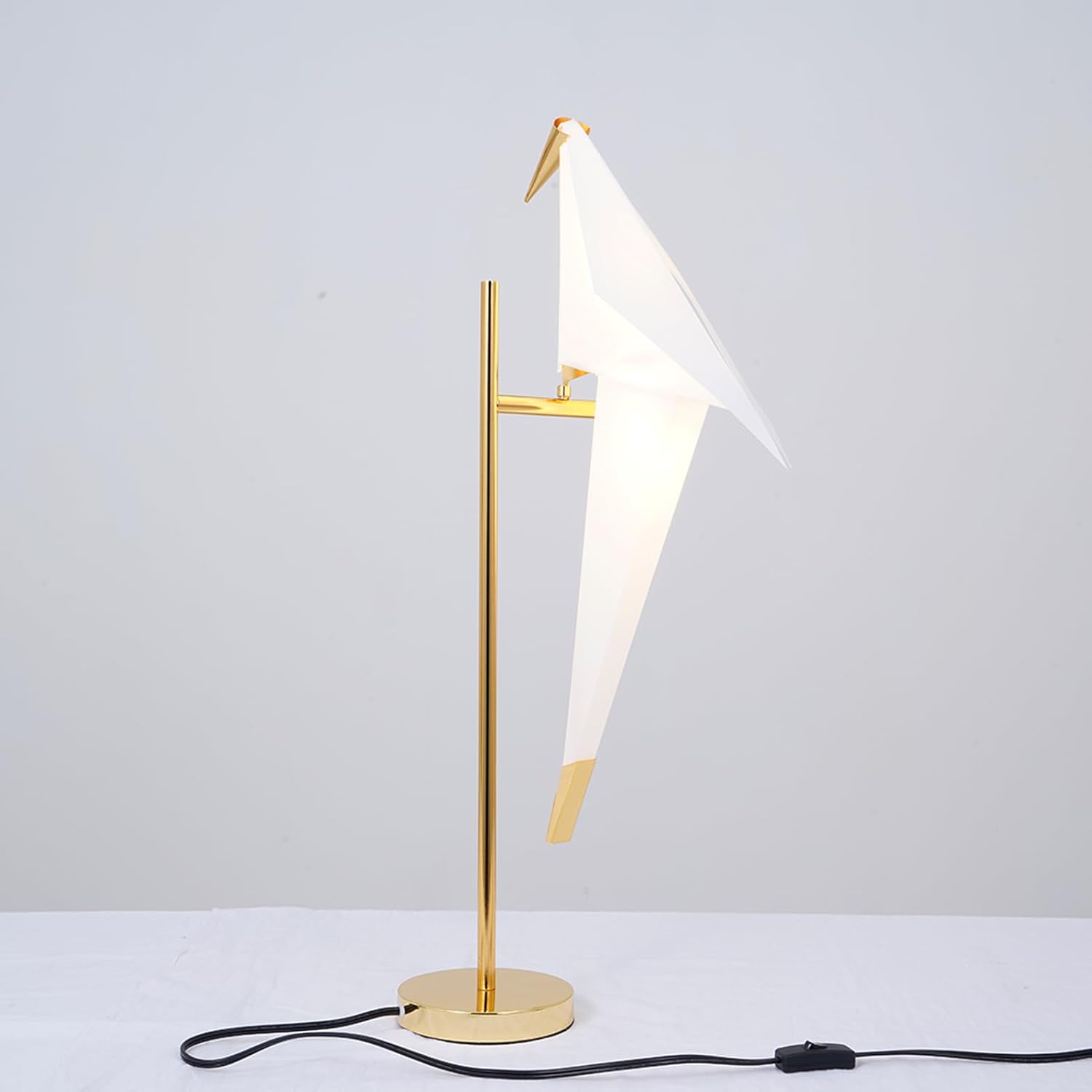 2 Pack 28.5 inch LED Bird Table Lamp, Modern Bird Table Light Gold Metal Desk Lamp Fixtures for Living Room Bedroom Office