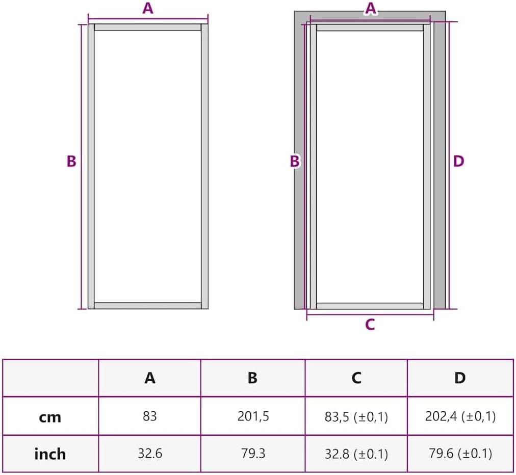 vidaXL Interior Door, 32.7' x 79.3' Size, Black ESG Glass with Stable Aluminum Frame, Modern Design, Suitable for Home and Office