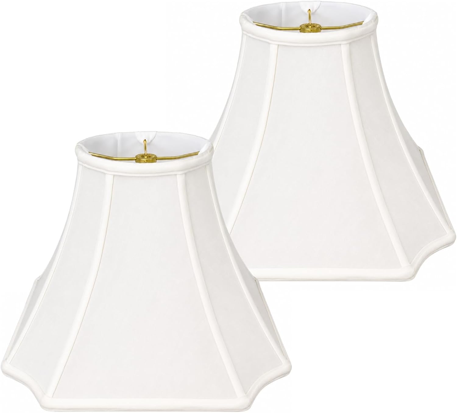 Royal Designs, Inc. BS-714-18WH-2 Square Inverted Corner Bell Basic Lamp Shade, 8 x 18 x 13, White, 2-Pack