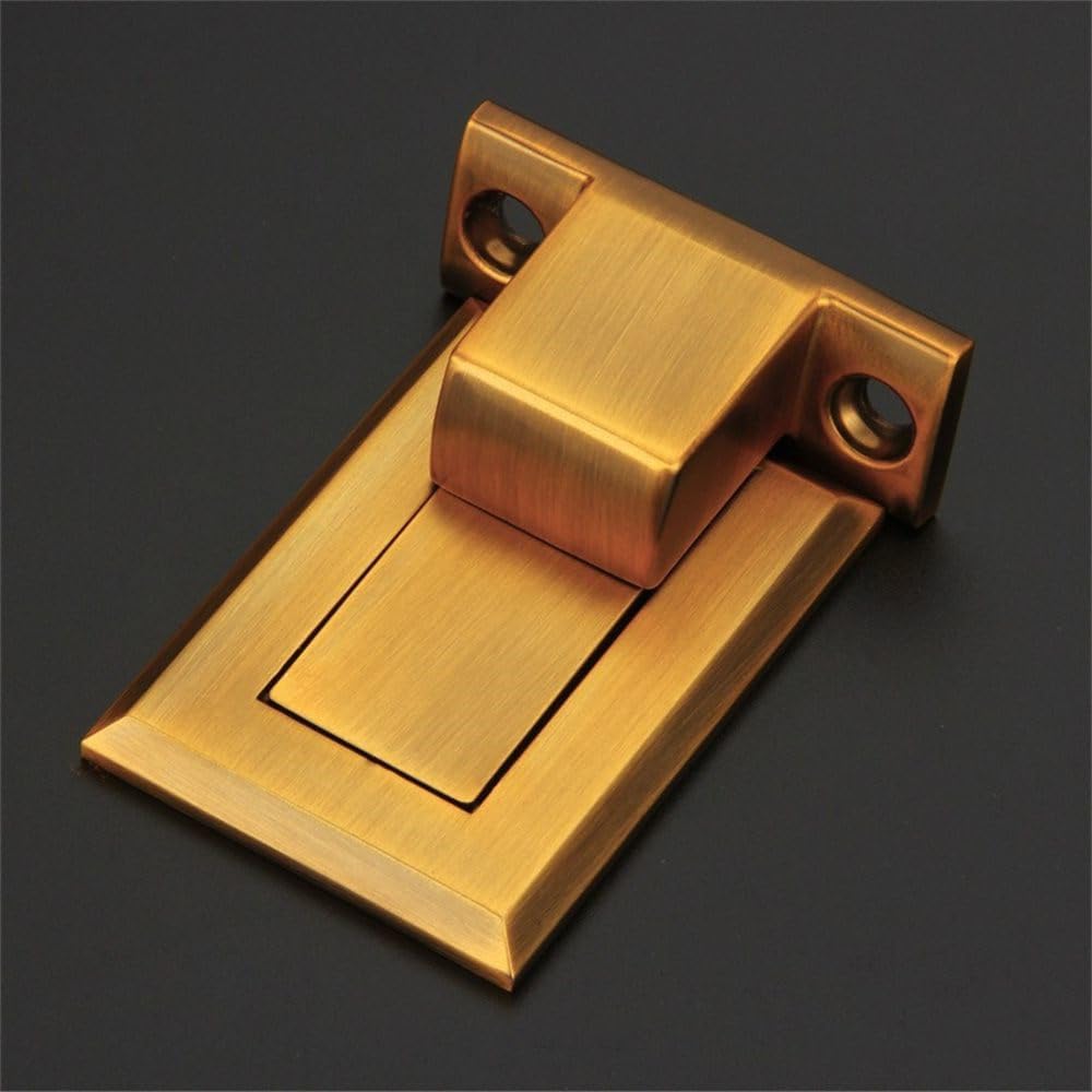 Fashion Invisible zinc Alloy Door Stopper Floor Mounted Door Blocker Simple Retro Door Stopper Floor Stopper,Yellow Bronze,5PCS