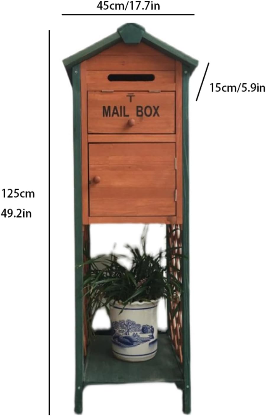 Vertical Wooden Outdoor Mailbox Creative Garden Milk Post Box, Rustic Home Street Mailbox Decoration Weatherproof Decor